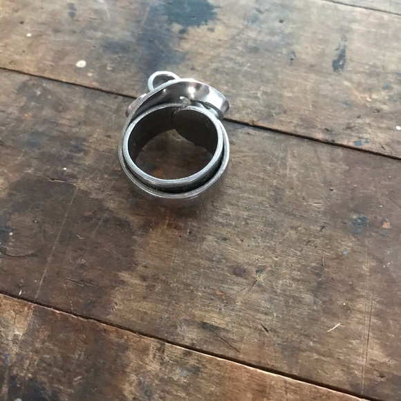 Vintage ring silver tone stainless fork turned - Picture 4 of 8